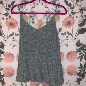 Blue floral tank top